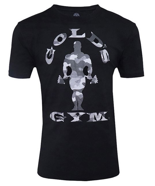 Golds Gym Camo Joe Printed T-Shirt, Black
