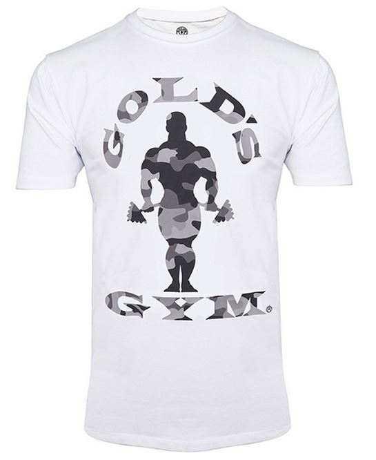 Golds Gym Camo Joe Printed T-Shirt, White