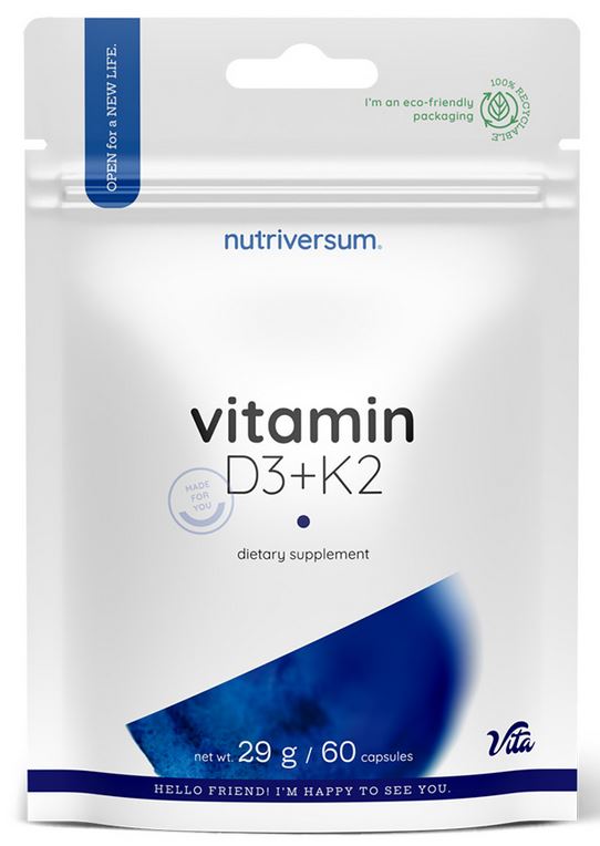 Nutriversum Vitamin D3 + K2, 60 Kaps.