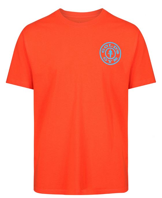Golds Gym T-Shirt Logo Chest, Orange/Türkis