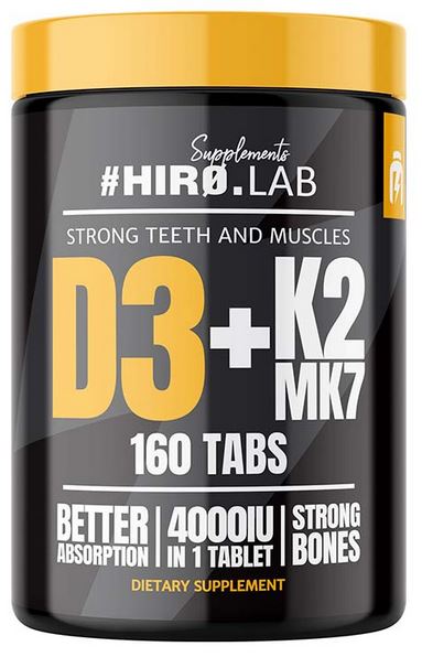 Hiro Lab Vitamin D3+ K2 MK7 4000 I.E, 160 Tabletten