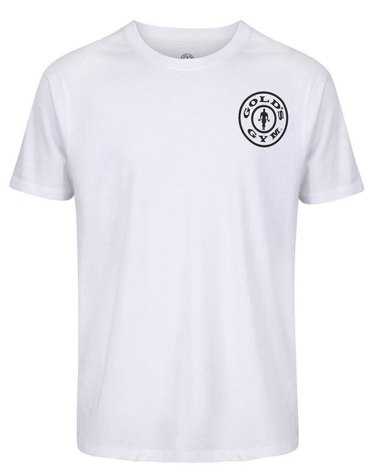 Golds Gym T-Shirt Logo Chest, White/Black
